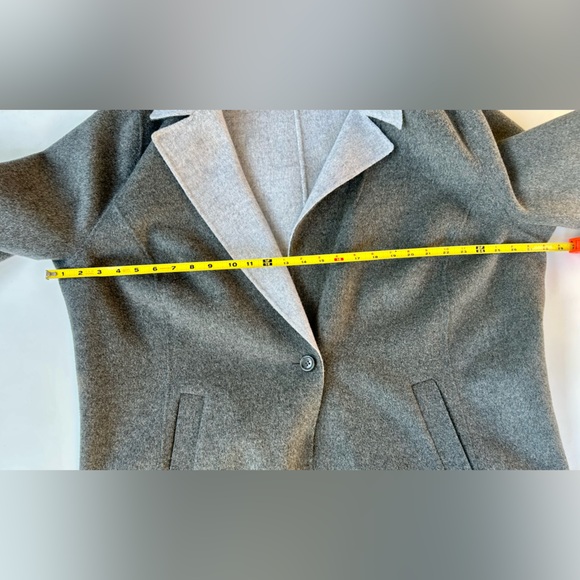 Like New Talbots Double Sided Wool Charcoal Coat Jacket Light Gray Lapel, 22 W - Picture 14 of 15